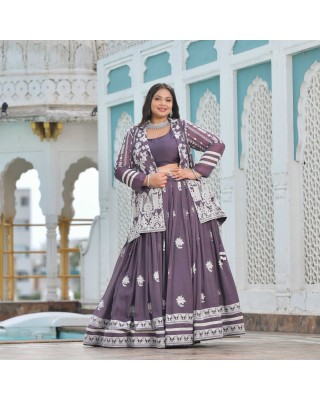 Dusky Purple Blazer Lehenga Set