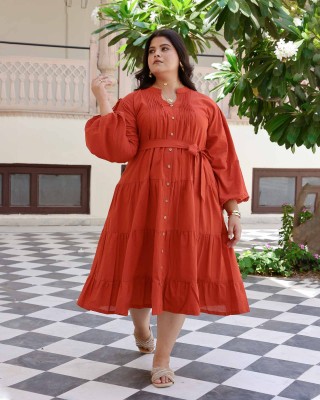 Burnt Amburn Cotton Dress