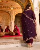 Gulnaar- Wine Embroidered Georgette Suit Set Gulnaar- Wine Embroidered Georgette Suit Set
