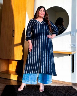 Blissfull Streaks Cotton Lycra Kurta