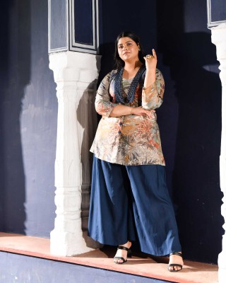 Baltic Sea Modal Hand Embroidered Blazer Co-ord Set