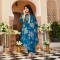 Charming Teal Floral Modal Viscose Aline Kurta Pant Set