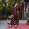 Cinder- Black & Orange Rayon Printed Co-ord Set