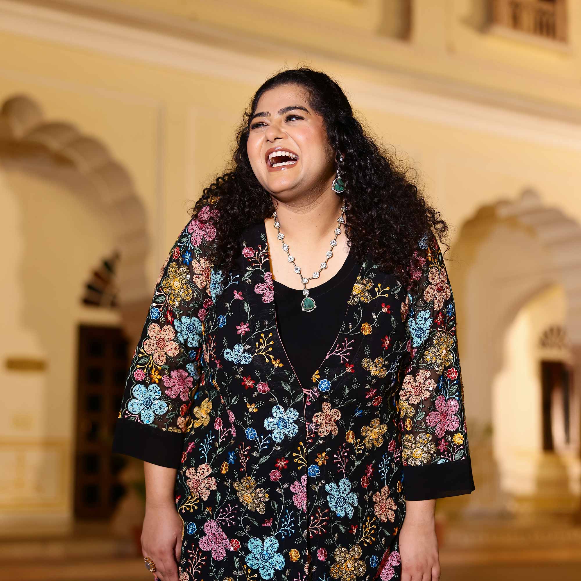 Black Stardust Georgette Sequin Embroidered Blazer Co-Ord Set Black Stardust Georgette Sequin Embroidered Blazer Co-Ord Set