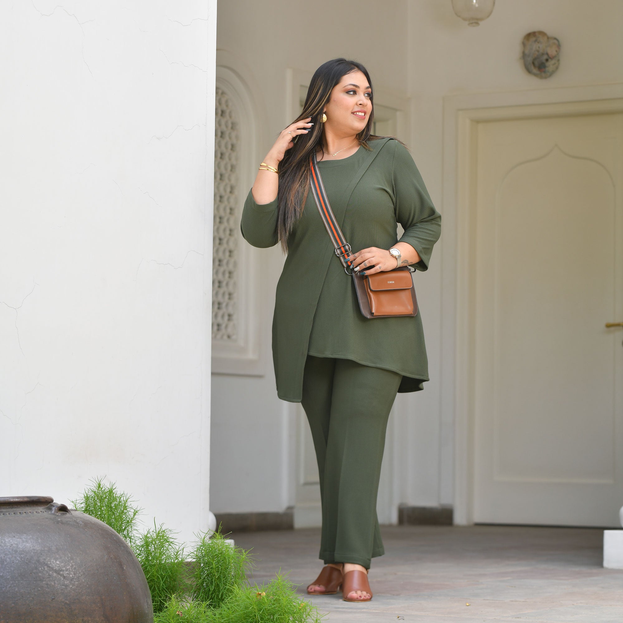 Olive Lady Stretchable Co-Ord Set Olive Lady Stretchable Co-Ord Set