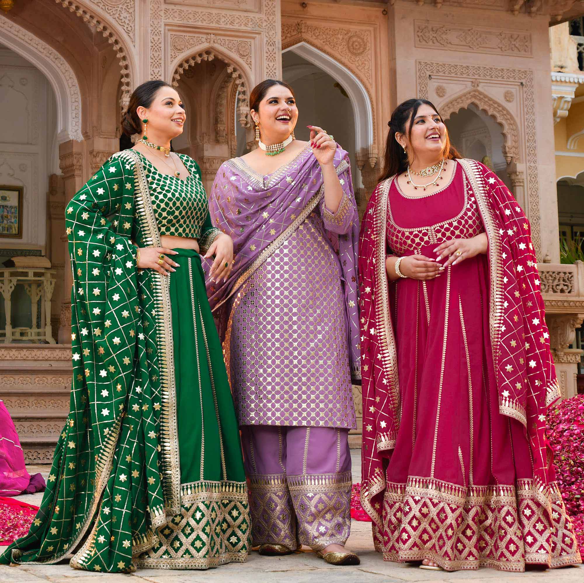 Lavanaya- Deep Lilac Sequin Embroidered Georgette Suit Set