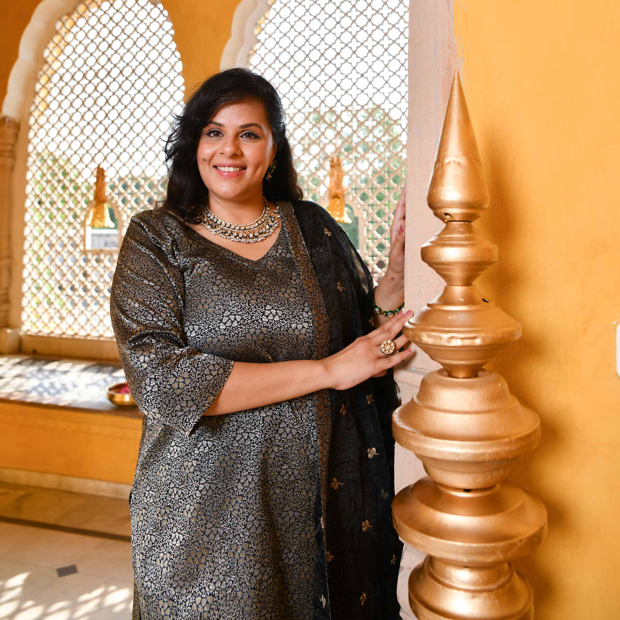 Timeless-Black Luxe Banarasi Brocade Suit Set