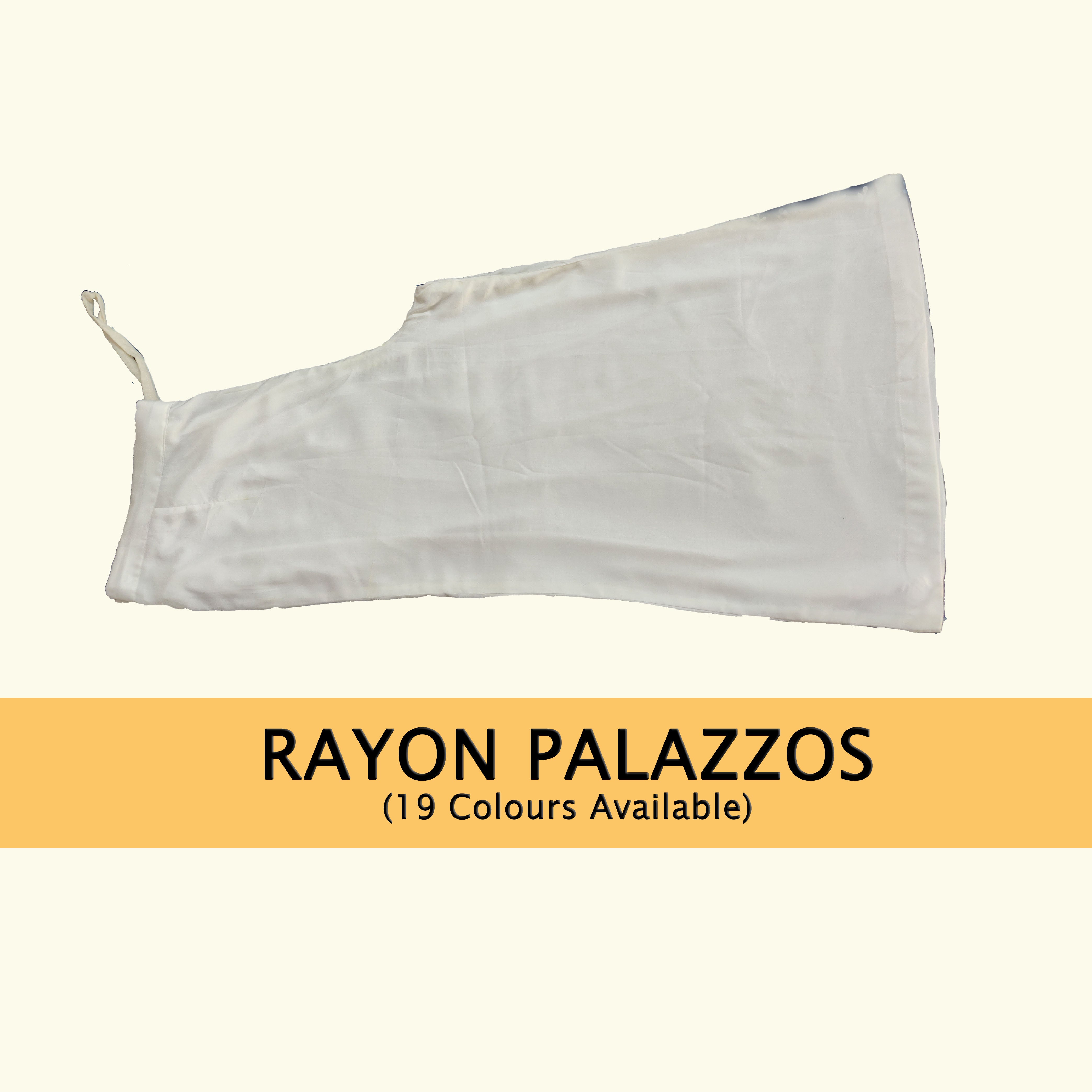 Rayon Palazzo ( Coral, Off White, Peach, Bottle Green, Black) Rayon Palazzo ( Coral, Off White, Peach, Bottle Green, Black)