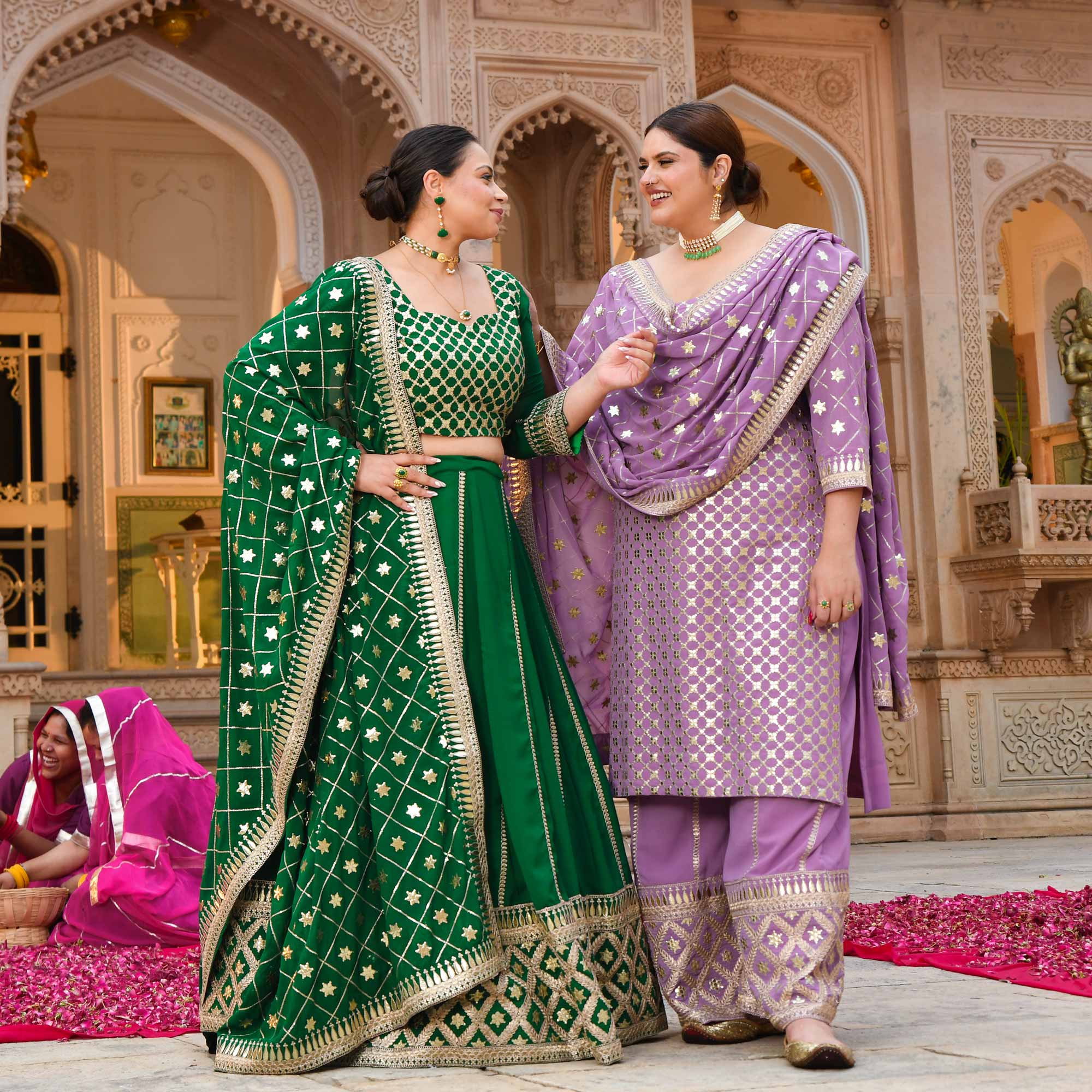 Lavanaya- Deep Lilac Sequin Embroidered Georgette Suit Set