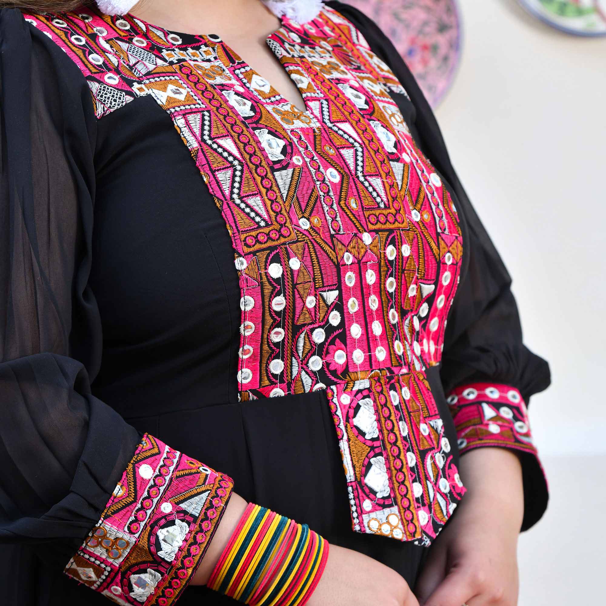Ravishing Black Kutch Embroidered Anarkali