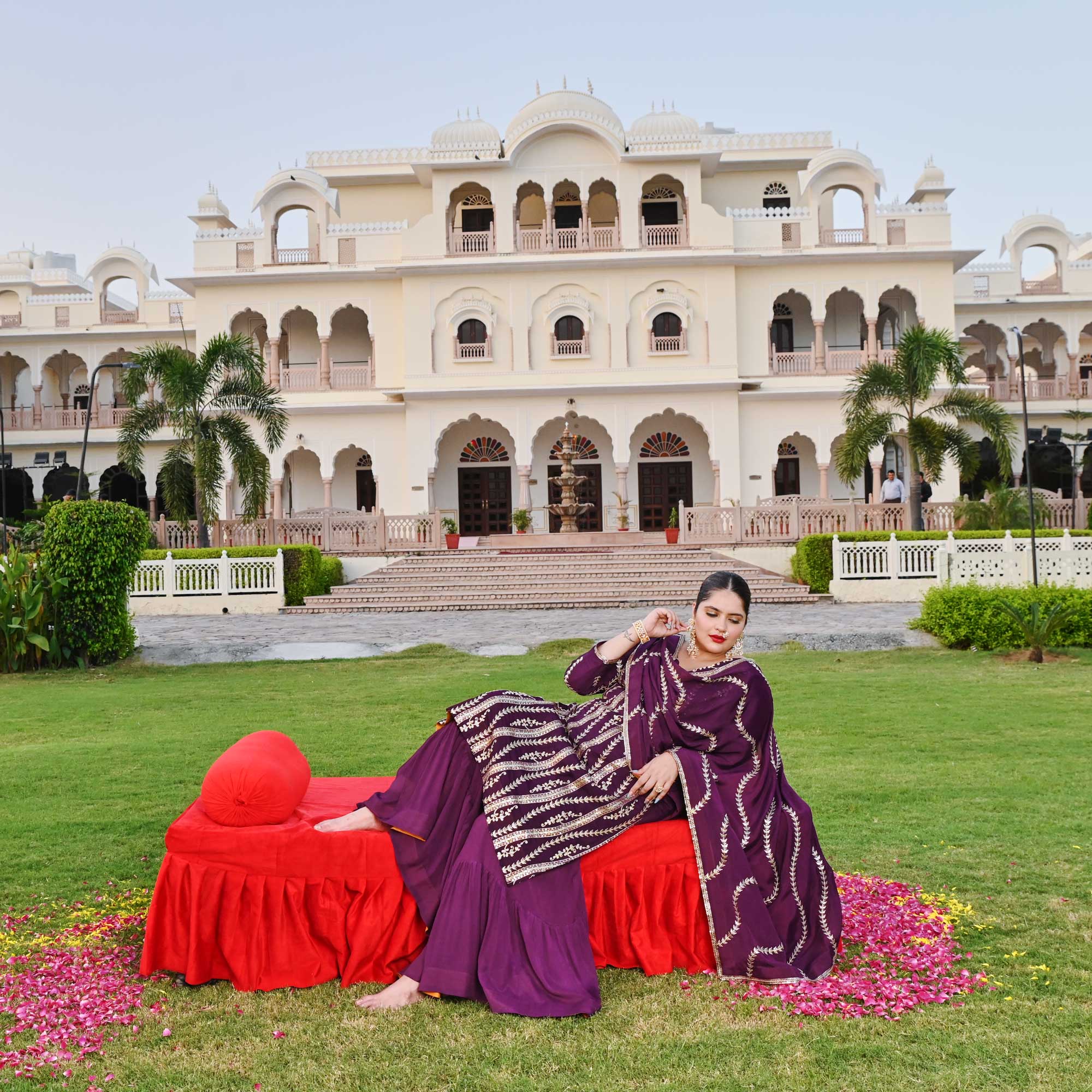 Radiant Raisin Purple Passion Gota Patti Fusion Sharara Set