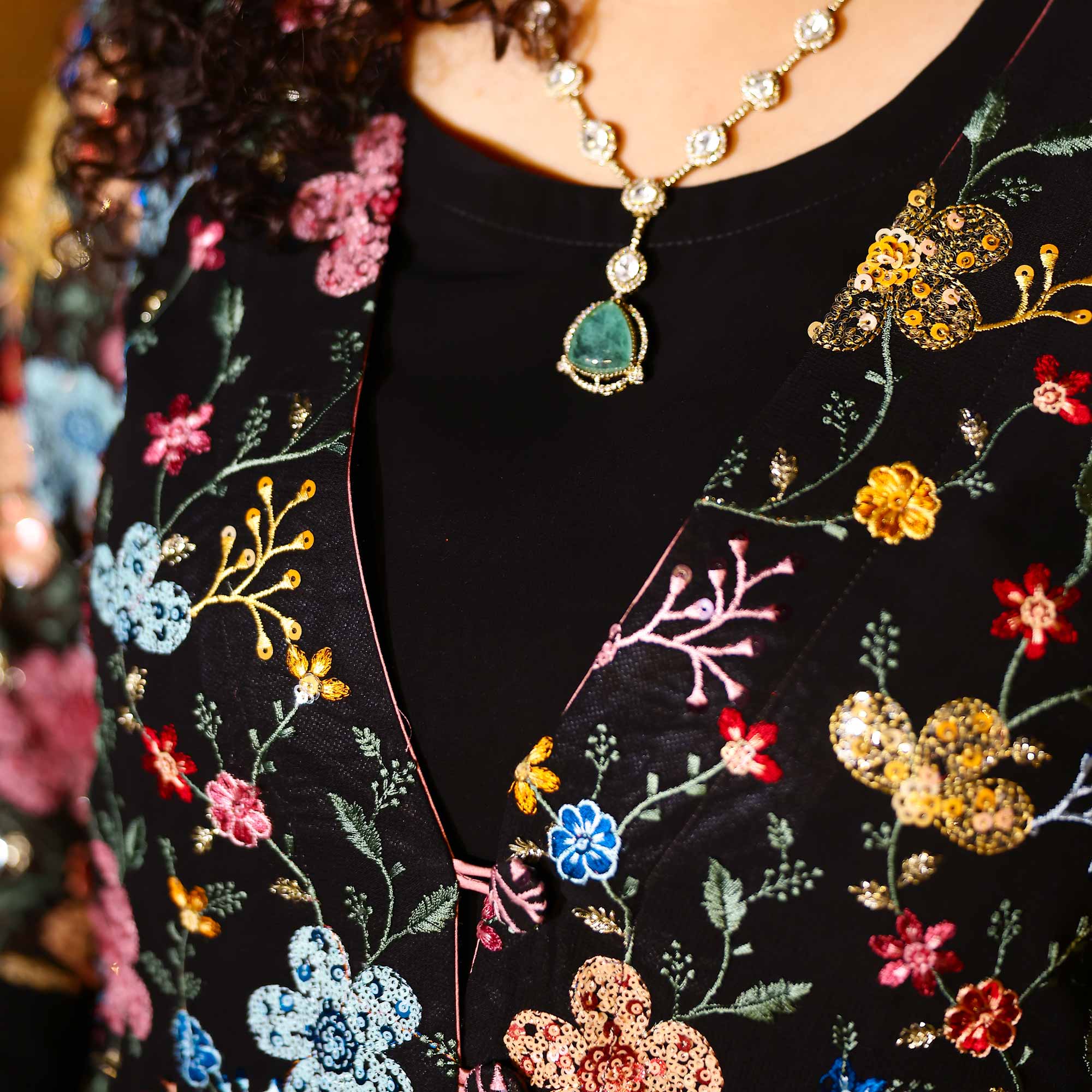 Black Stardust Georgette Sequin Embroidered Blazer Co-Ord Set Black Stardust Georgette Sequin Embroidered Blazer Co-Ord Set