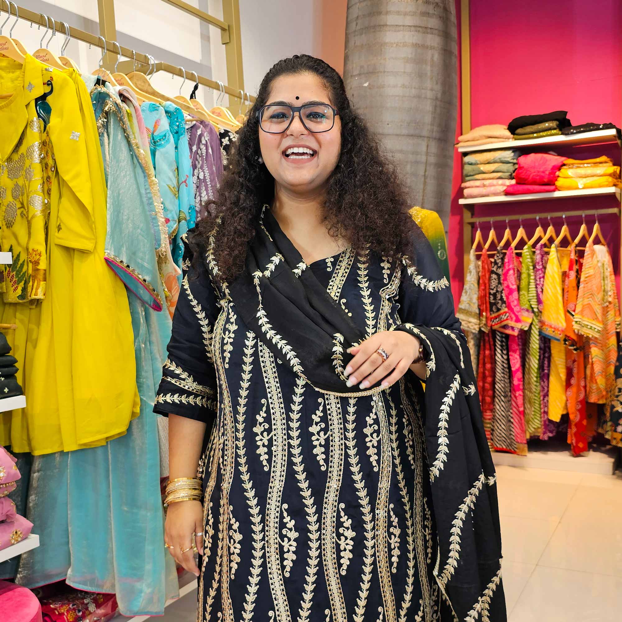Black Radiance Gota Patti Fusion Suit Set