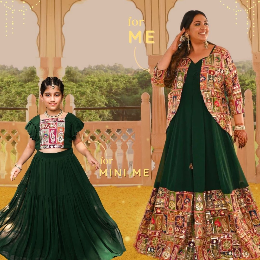 Regal Green Position Embroidered Anarkali With Koti Regal Green Position Embroidered Anarkali With Koti