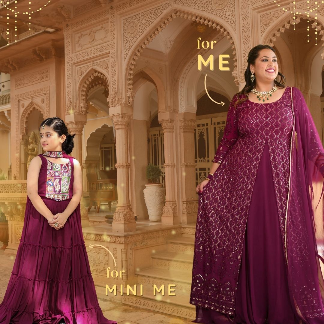 Wine Thread Embroidered Georgette Anarkali Dress Wine Thread Embroidered Georgette Anarkali Dress