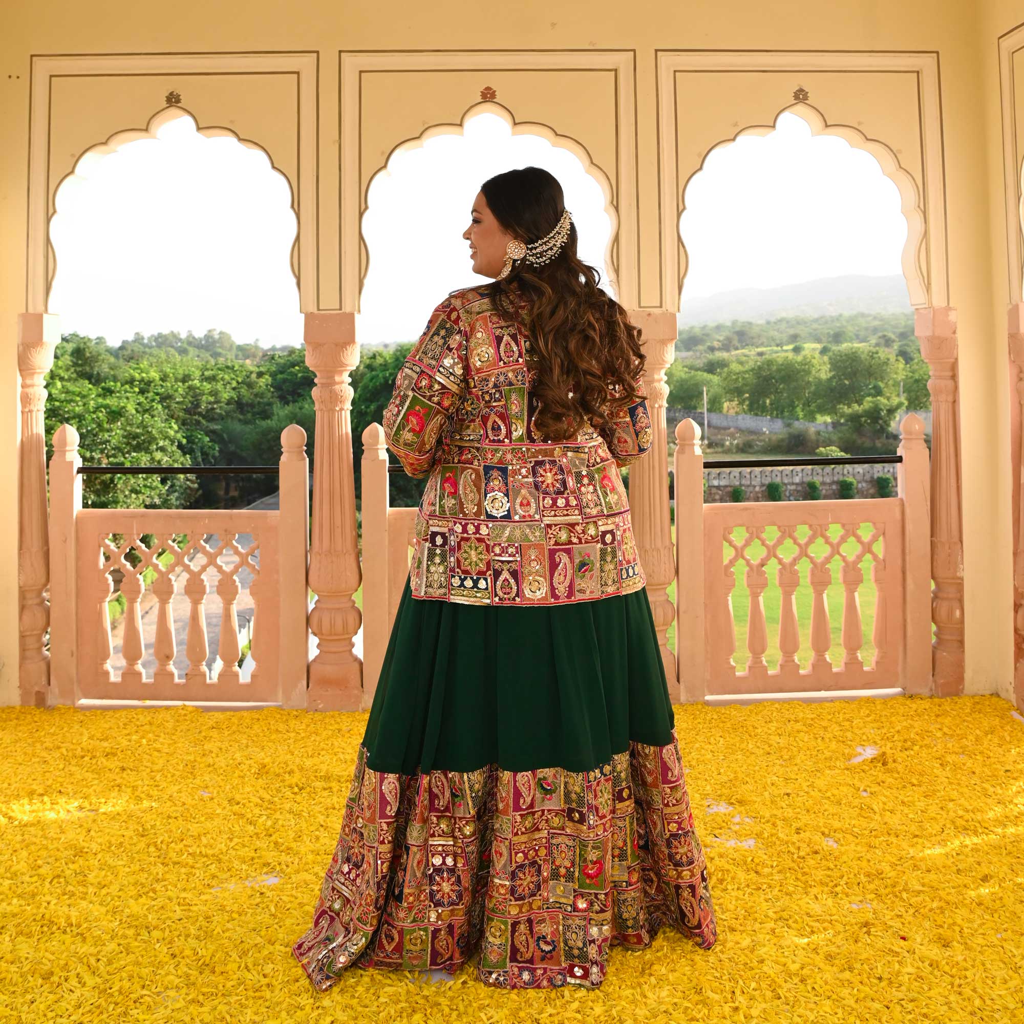 Regal Green Position Embroidered Anarkali With Koti Regal Green Position Embroidered Anarkali With Koti