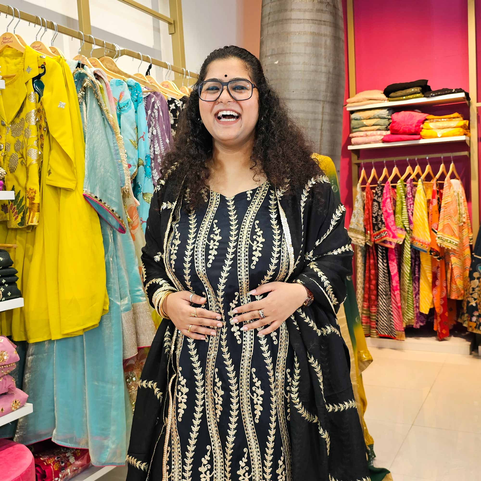 Black Radiance Gota Patti Fusion Suit Set