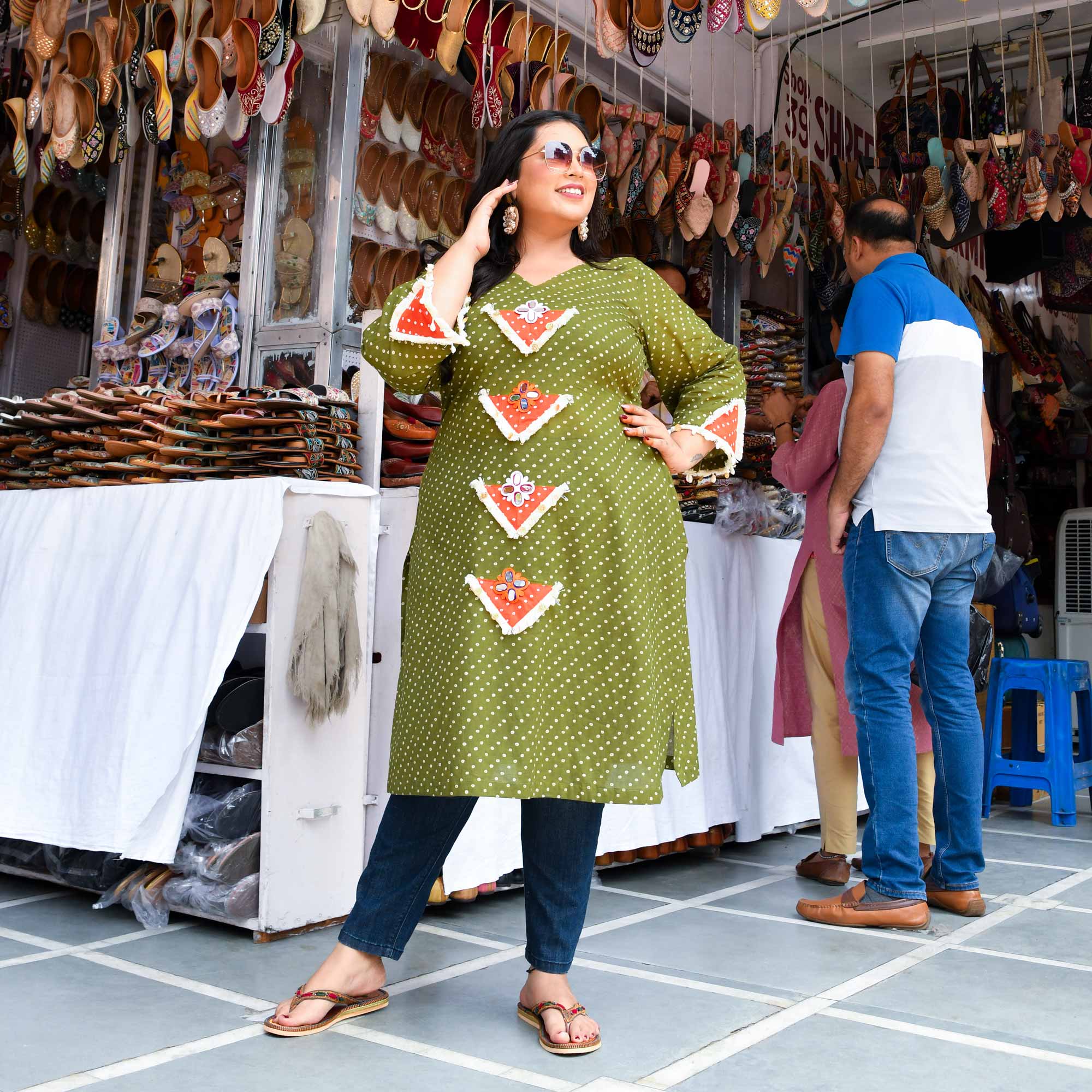 Basil Charm Bohemian Mirror Embroidered Kurta Basil Charm Bohemian Mirror Embroidered Kurta