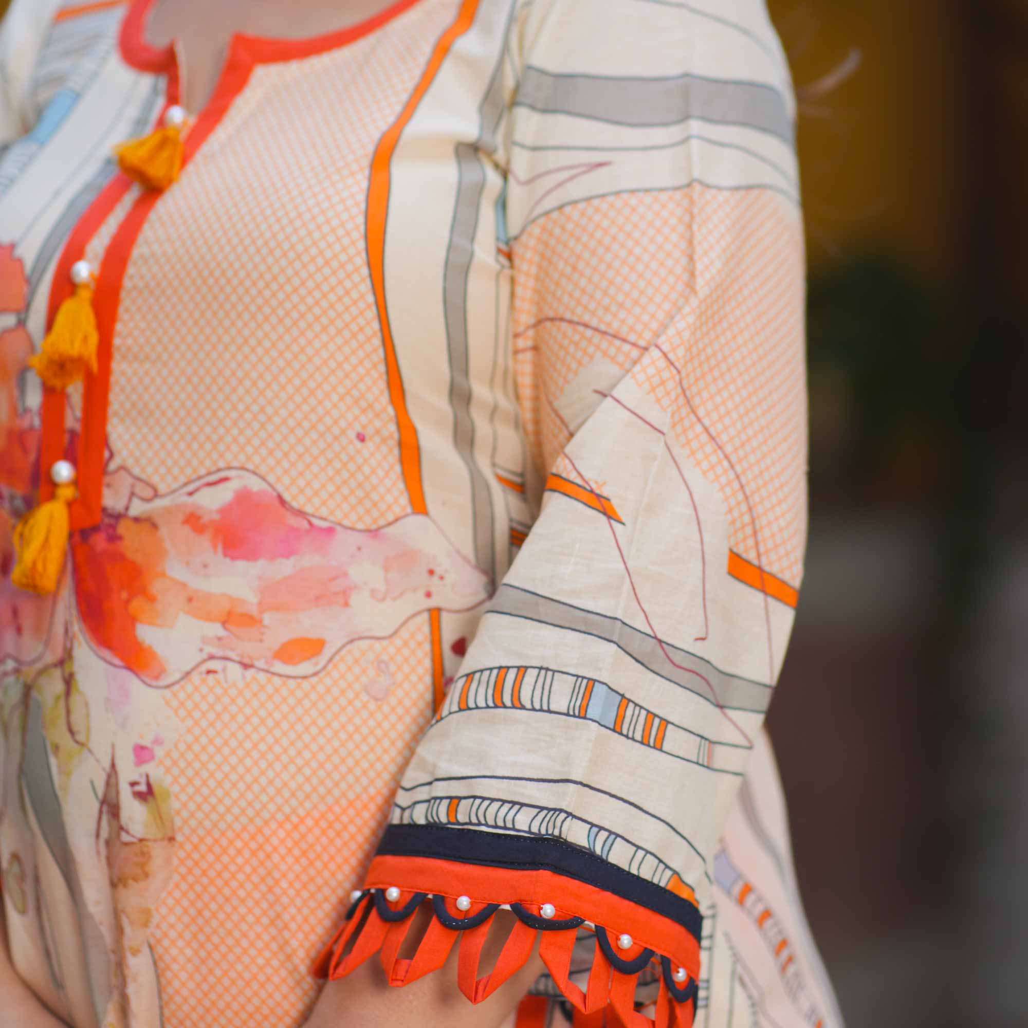 Saffron Sunset Summer Story Cotton Suit Set Saffron Sunset Summer Story Cotton Suit Set