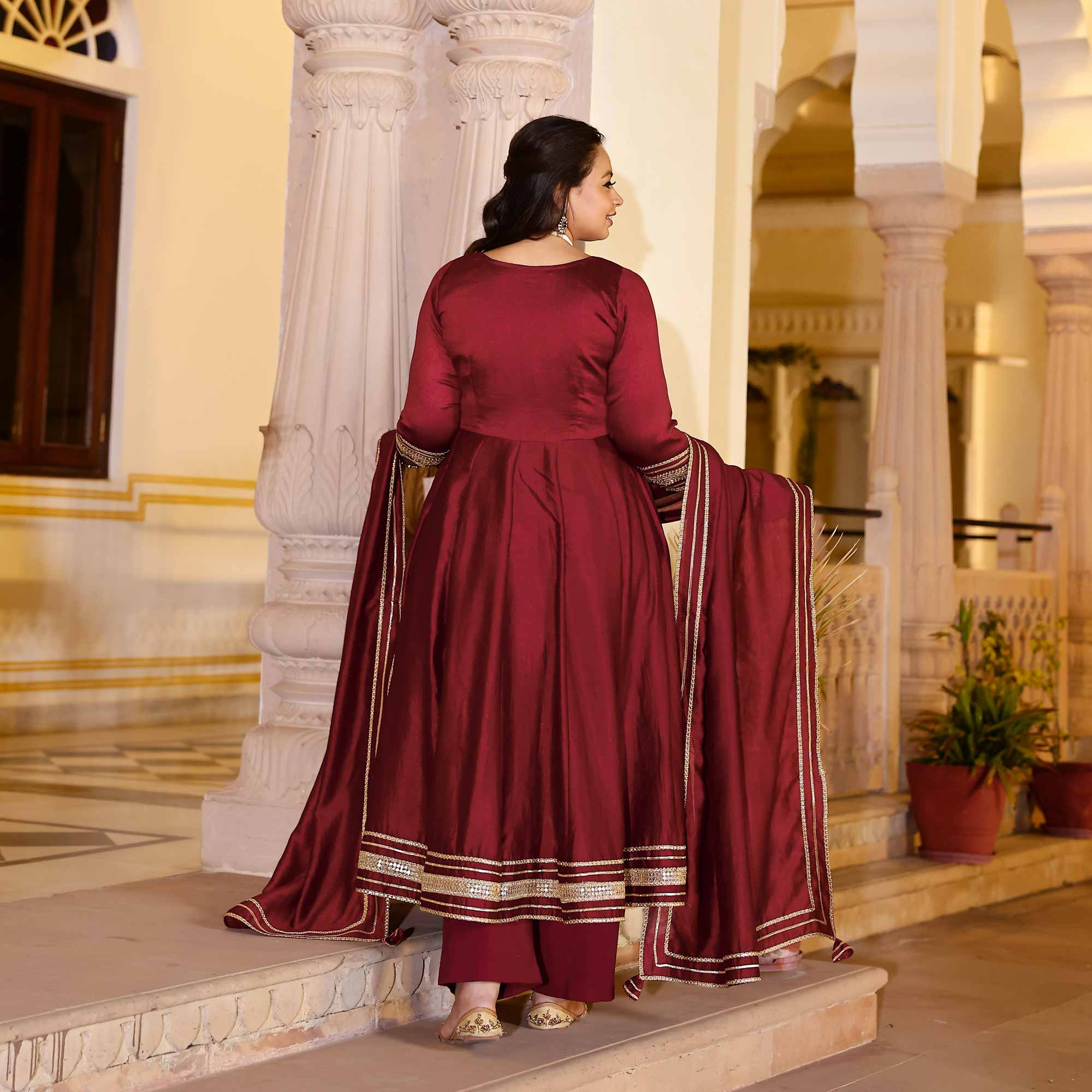 Garnet Tapestry Anarkali Set Garnet Tapestry Anarkali Set