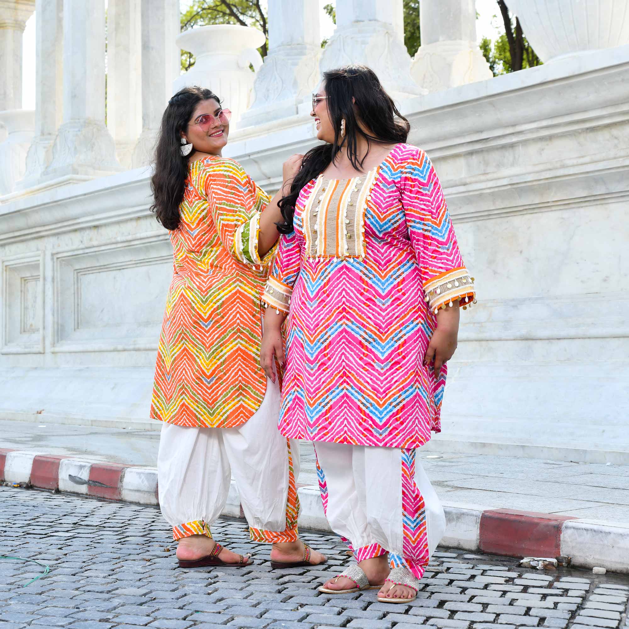 Desert Rose - Pink Leheriya Cotton Bohemian Set