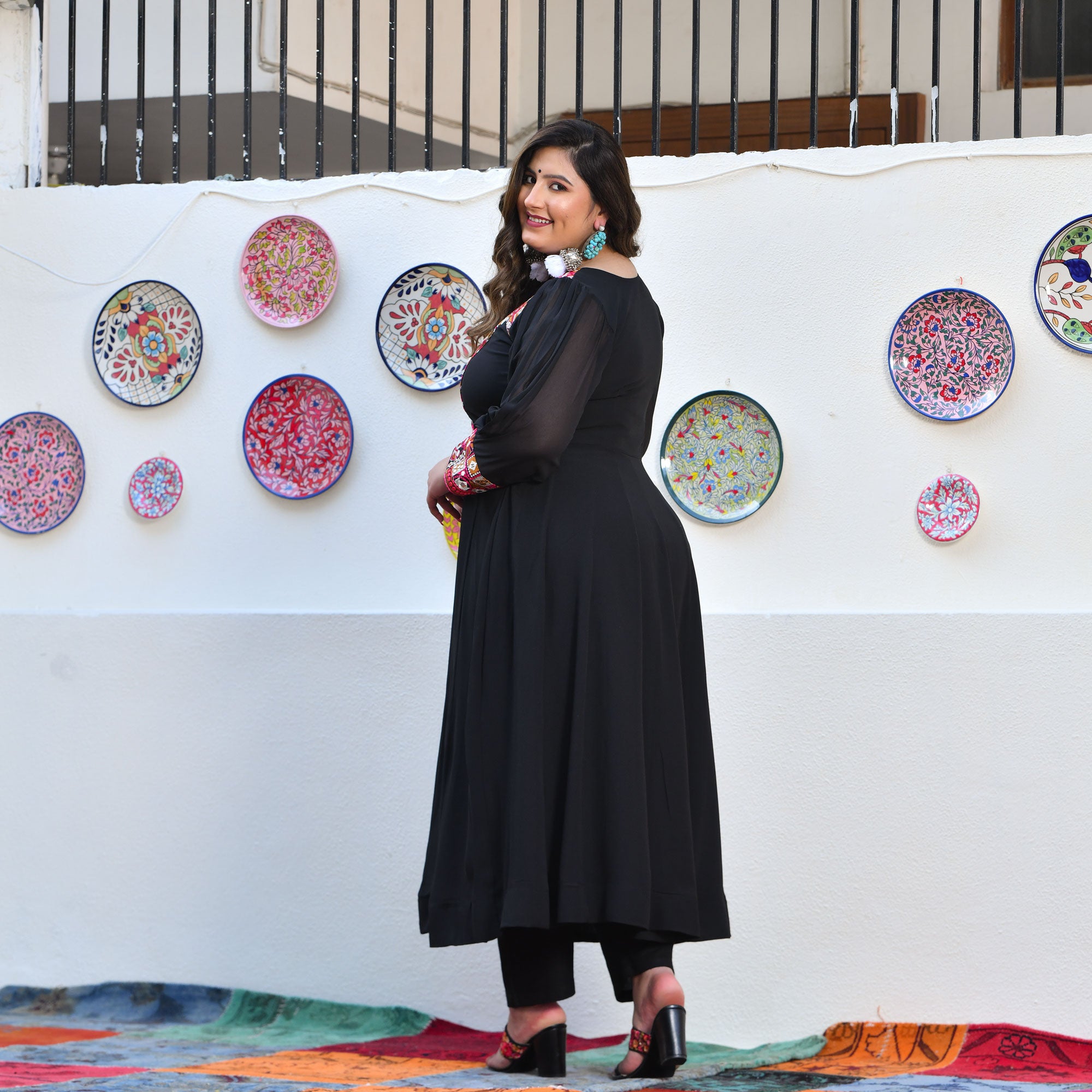 Ravishing Black Kutch Embroidered Anarkali
