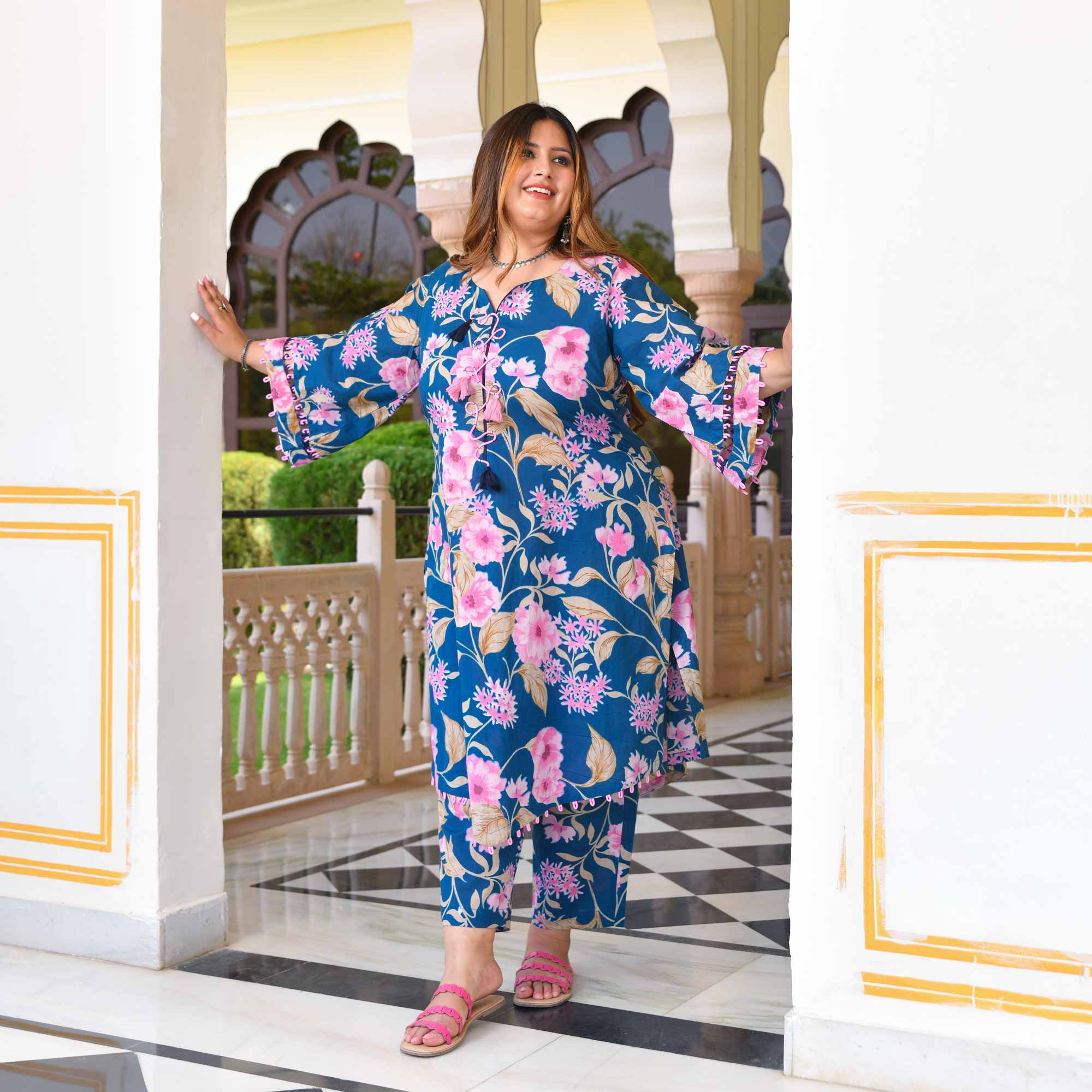 The Sky Is Pink Floral Co-Ord Set The Sky Is Pink Floral Co-Ord Set