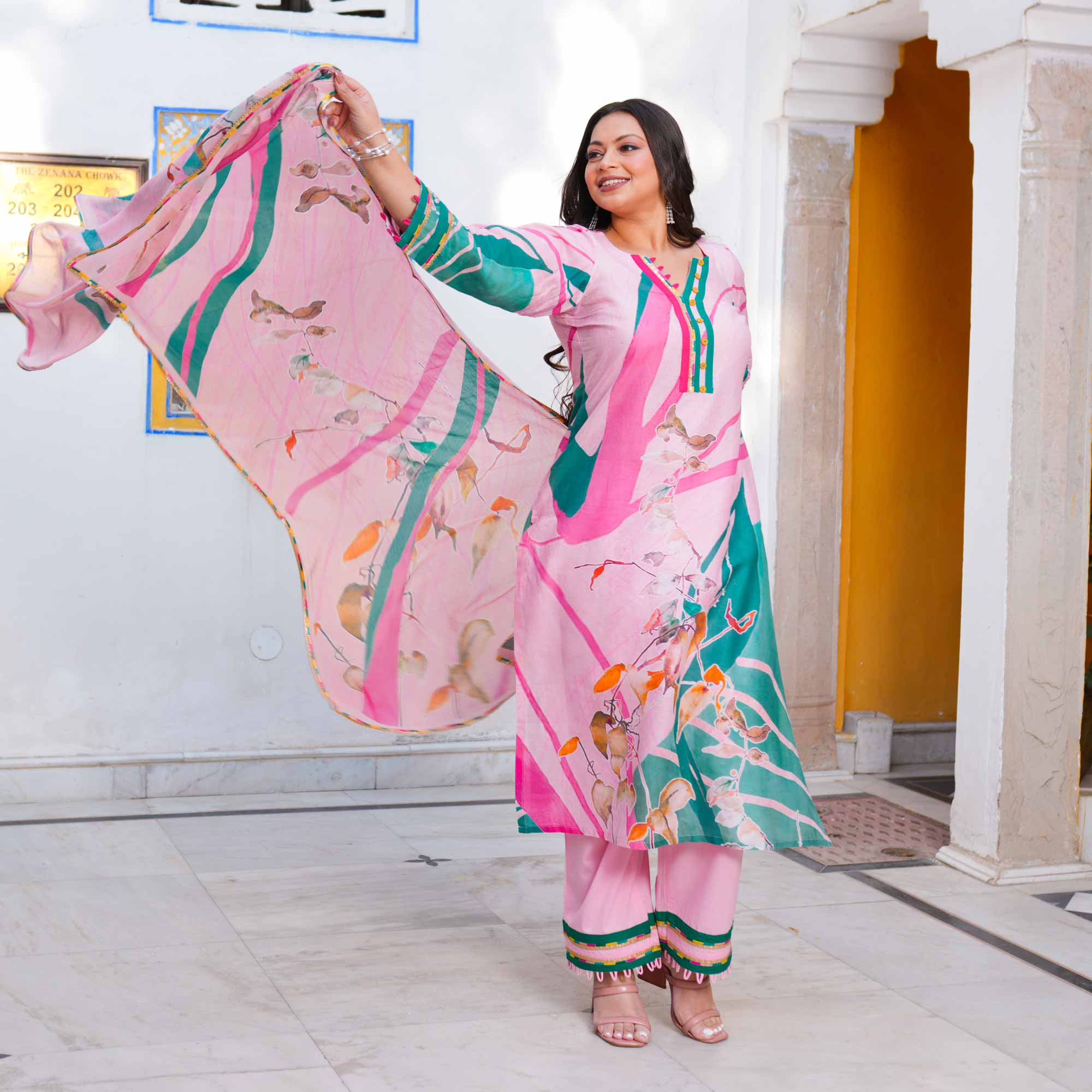 Orchid Aura Summer Story Cotton Suit Set