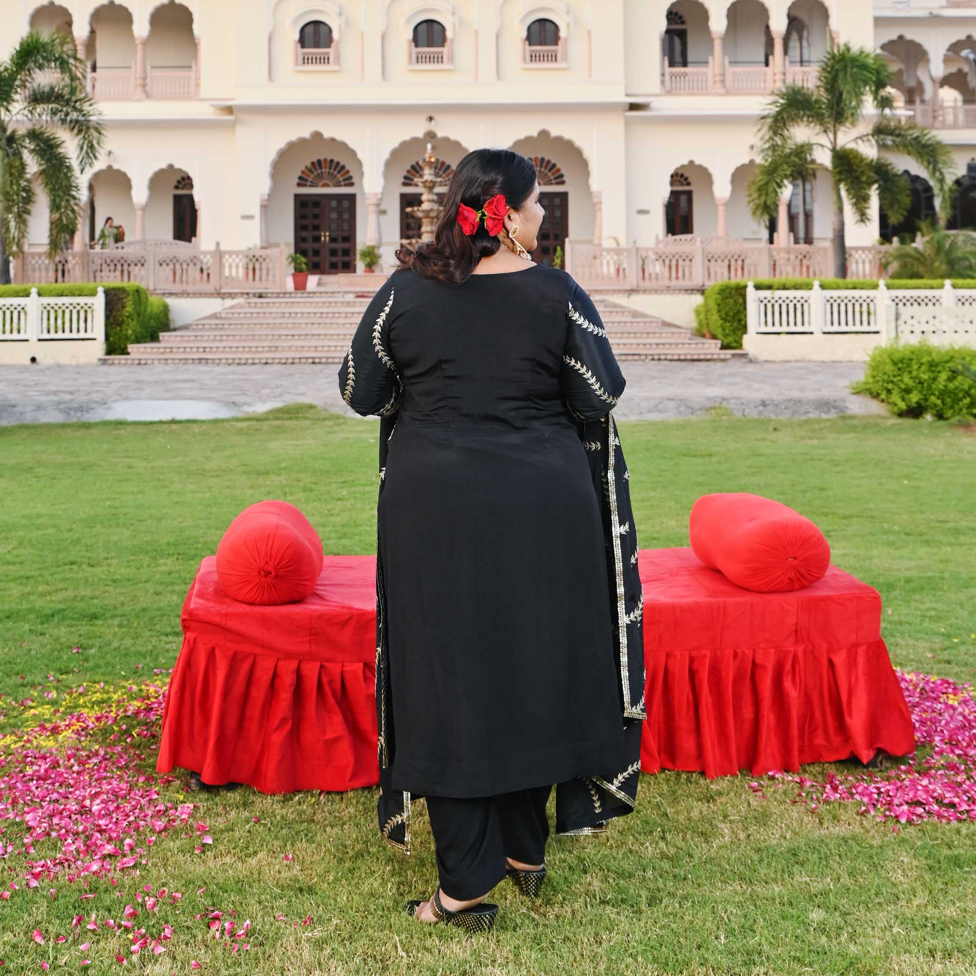 Black Radiance Gota Patti Fusion Suit Set
