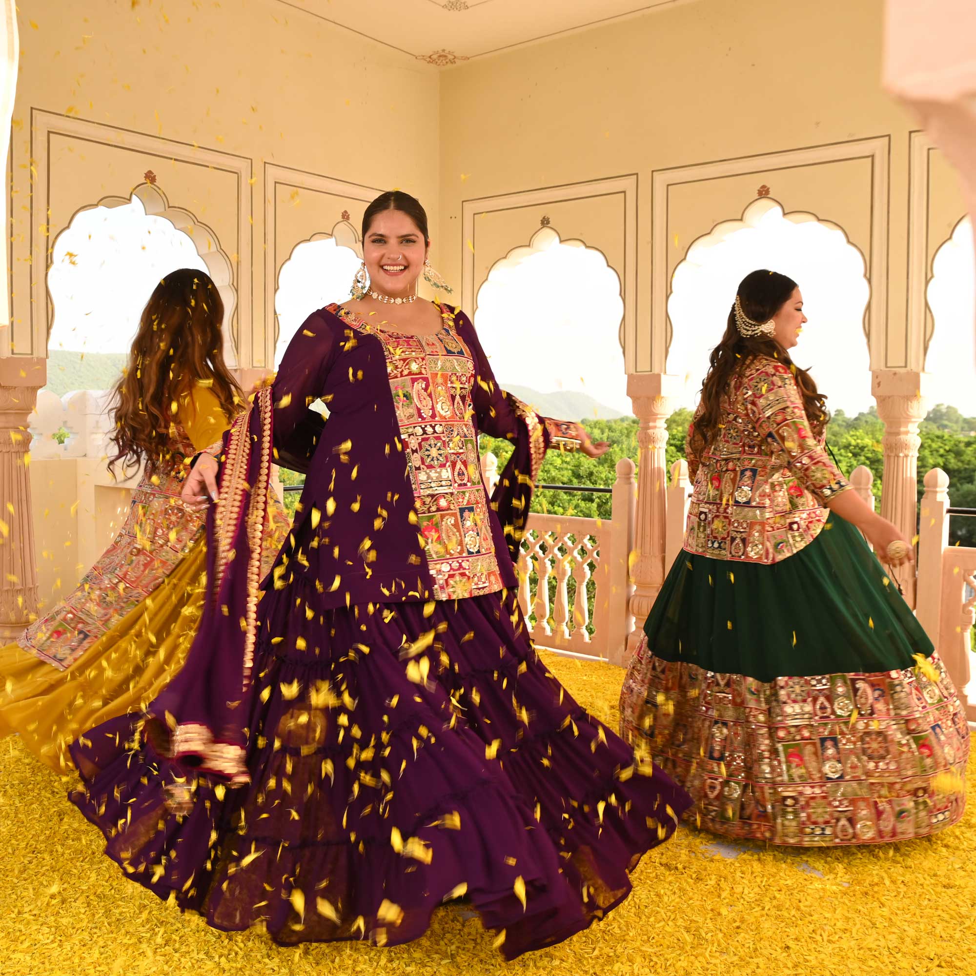 Regal Green Position Embroidered Anarkali With Koti Regal Green Position Embroidered Anarkali With Koti