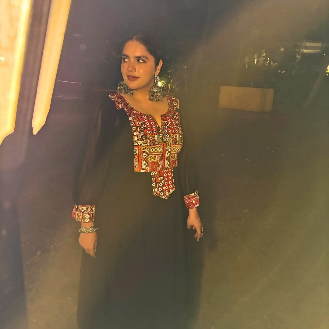 Ravishing Black Kutch Embroidered Anarkali