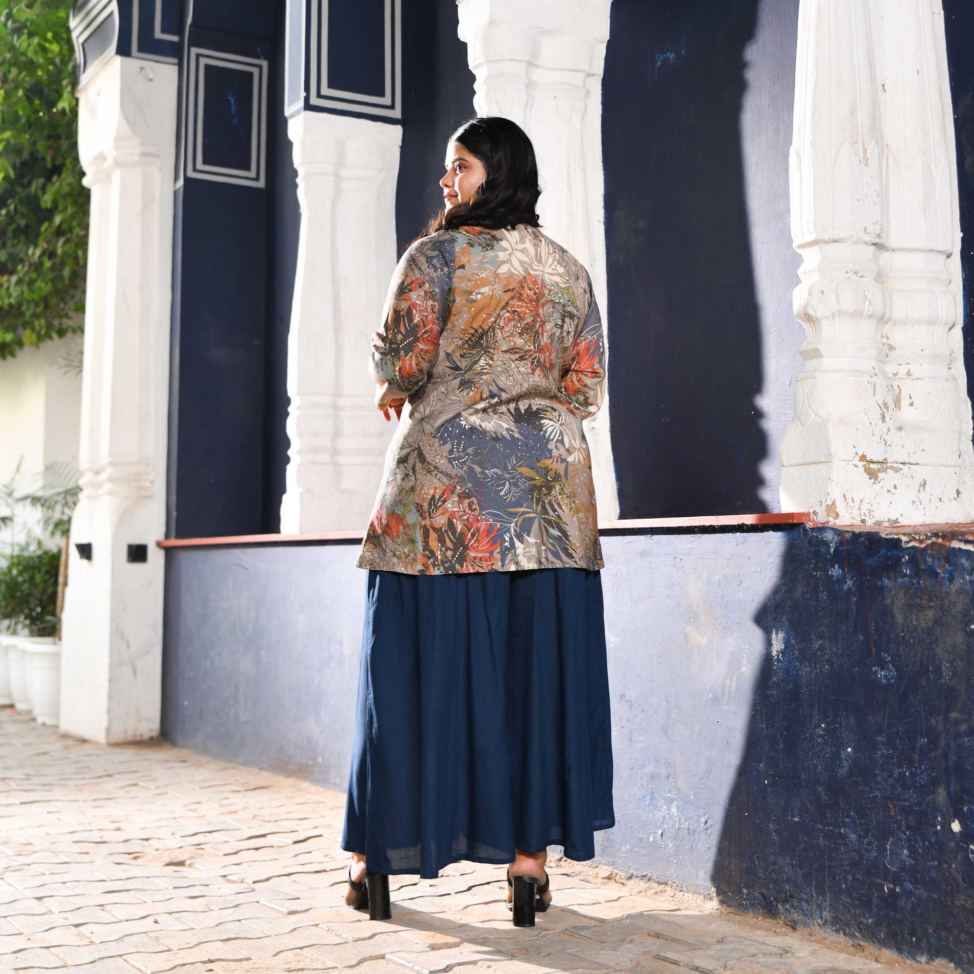 Baltic Sea Modal Hand Embroidered Blazer Co-ord Set