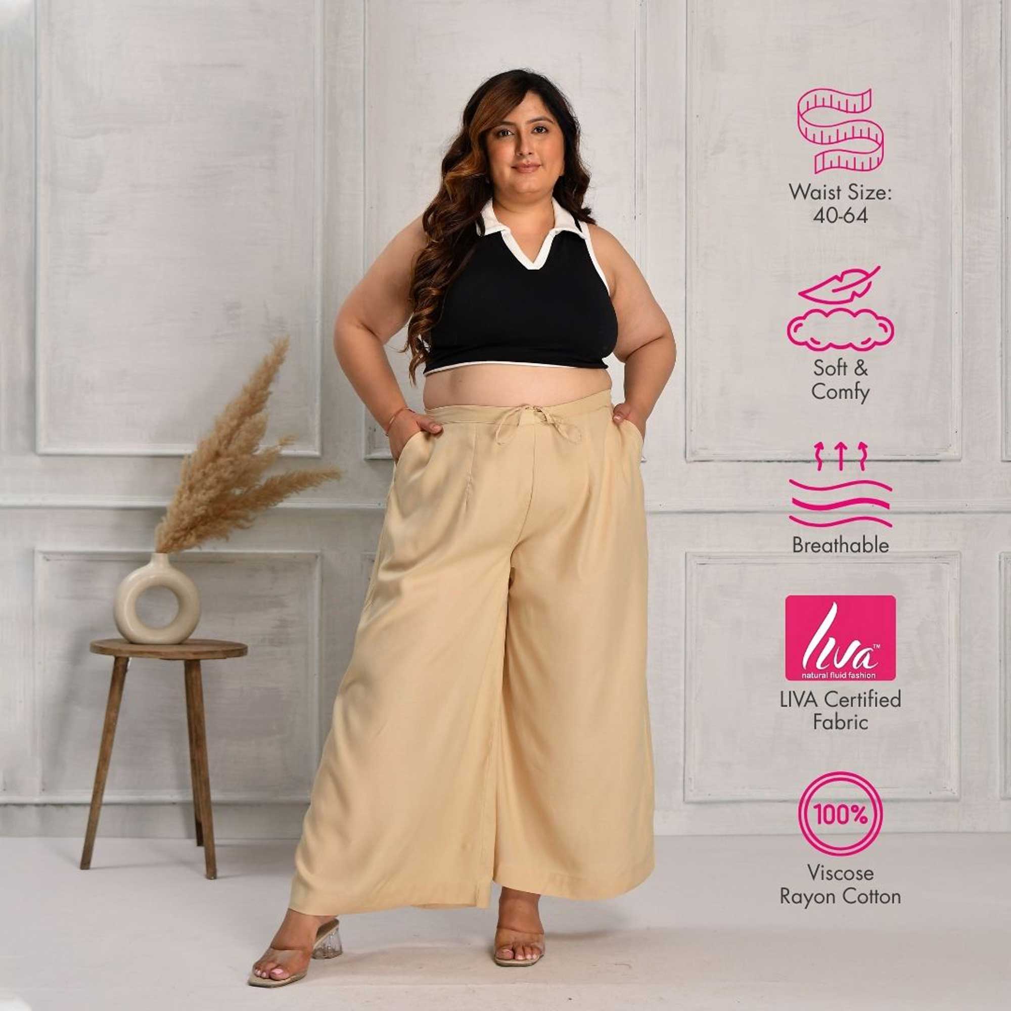 Plus Size Wide Leg Pants Combo 6 (Black, Beige, White) Plus Size Wide Leg Pants Combo 6 (Black, Beige, White)