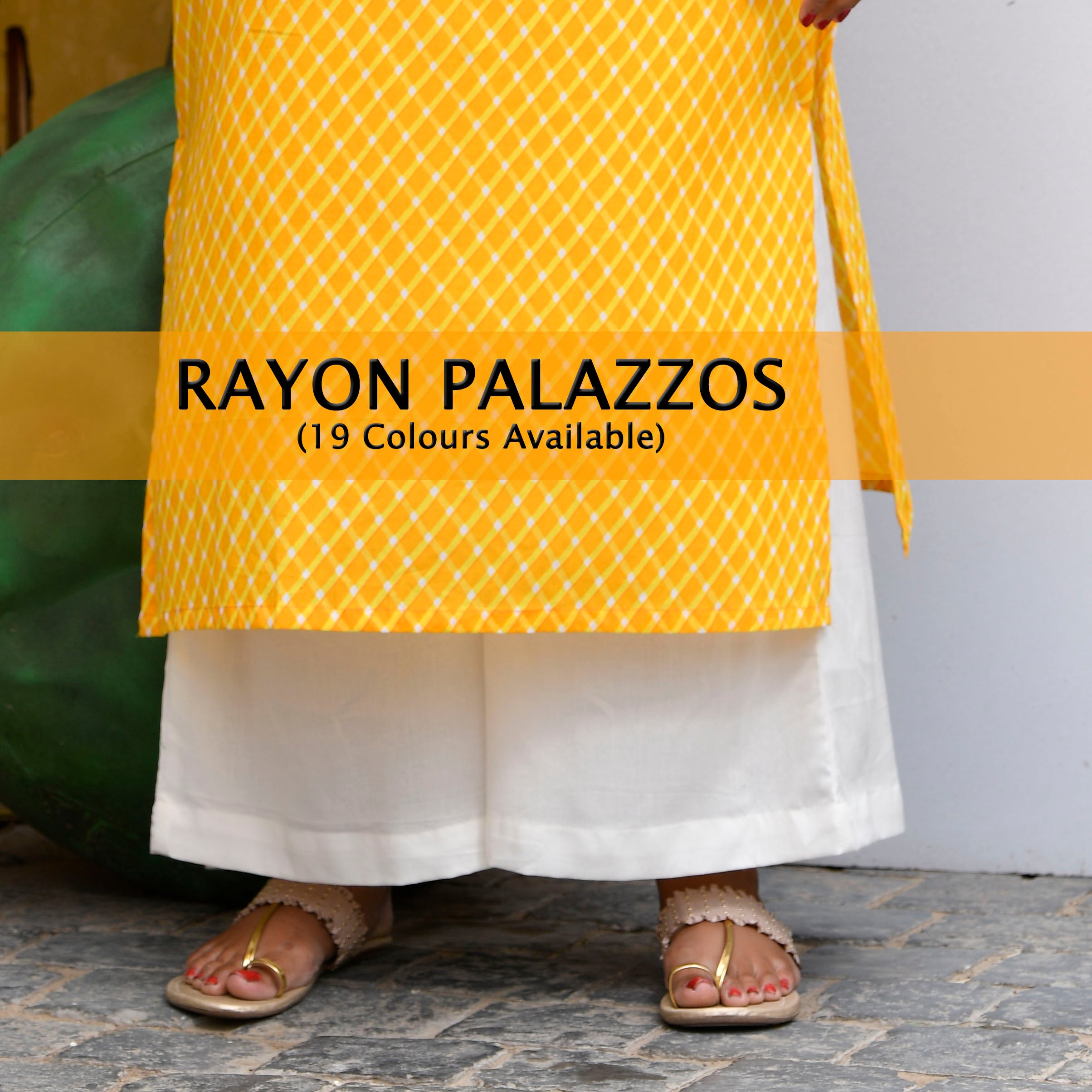 Rayon Palazzo ( Coral, Off White, Peach, Bottle Green, Black) Rayon Palazzo ( Coral, Off White, Peach, Bottle Green, Black)