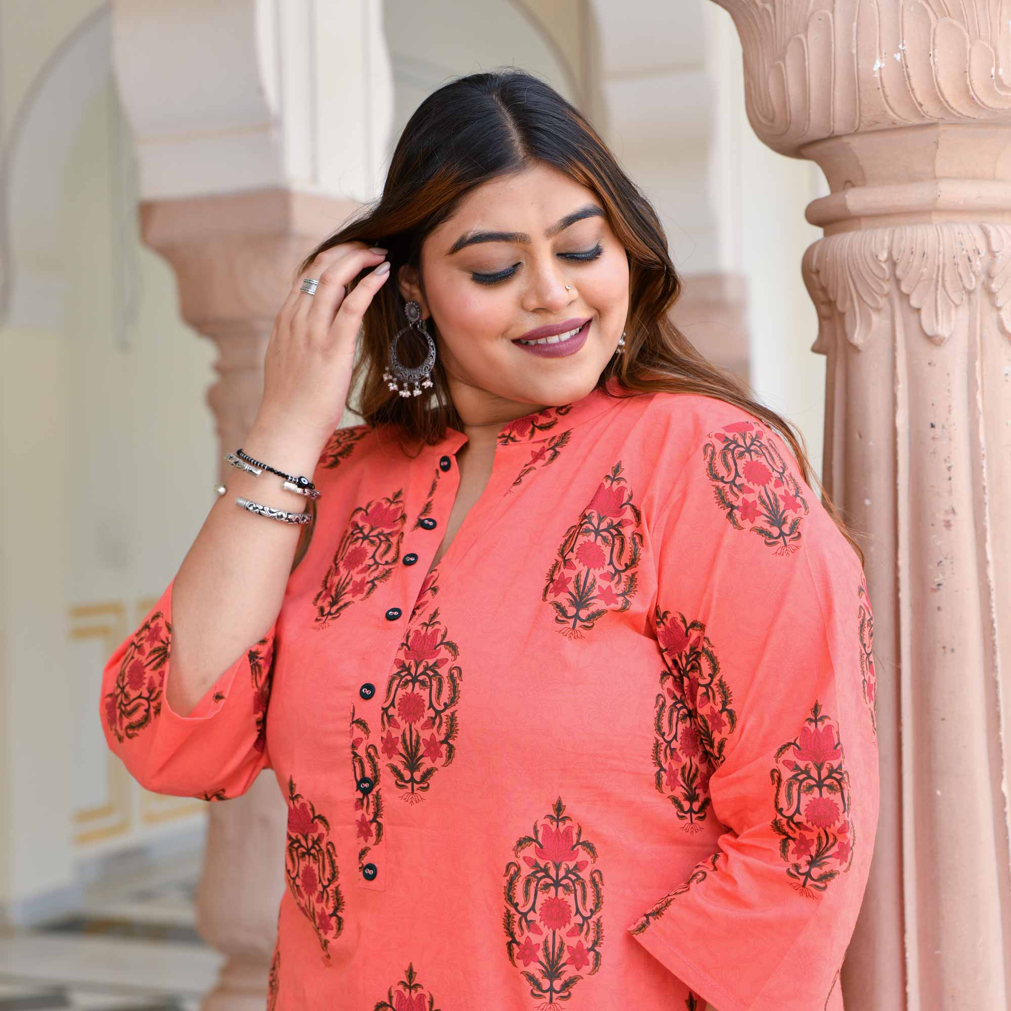 Sunset Hues- Peach Butta Pure Cotton Kurta