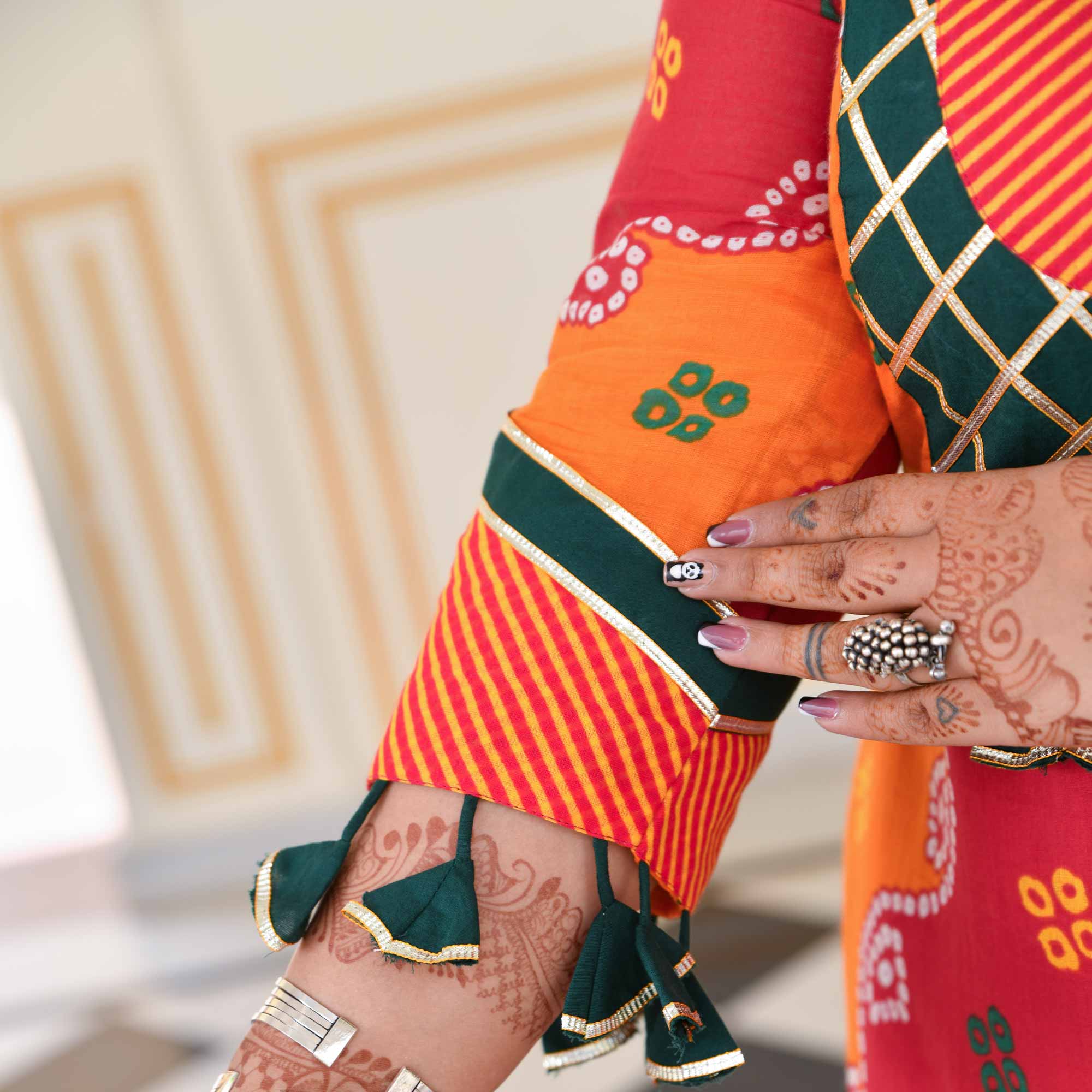 Sunheri Tarang Bandhani Cotton Suit Set