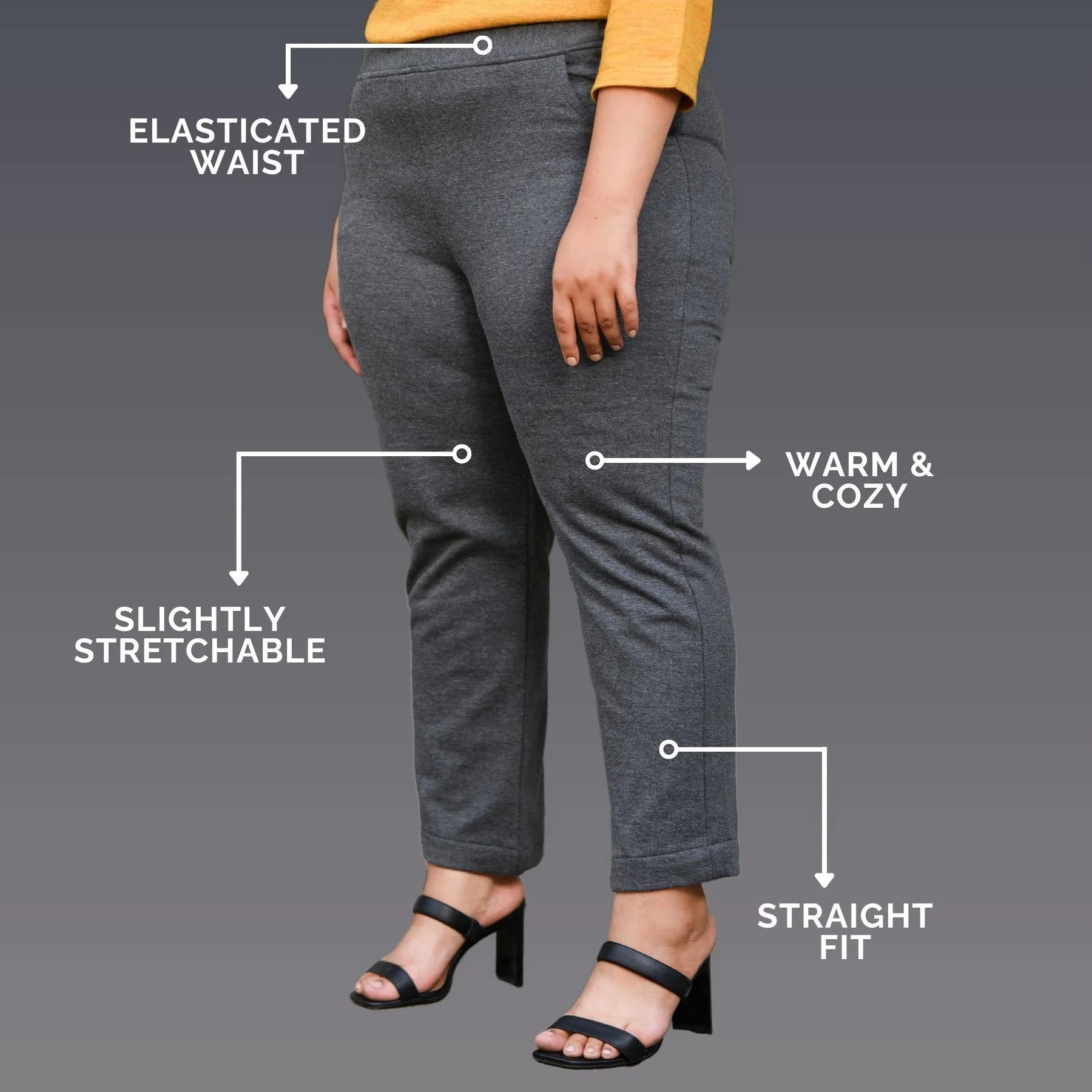 Woollen Fleece Straight Pants With Pockets Woollen Fleece Straight Pants With Pockets
