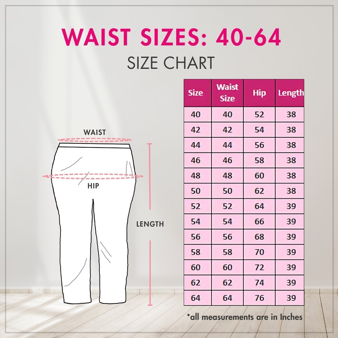 Plus Size Straight Fit Pants Combo 7 (Black, White, Beige, Navy Blue)