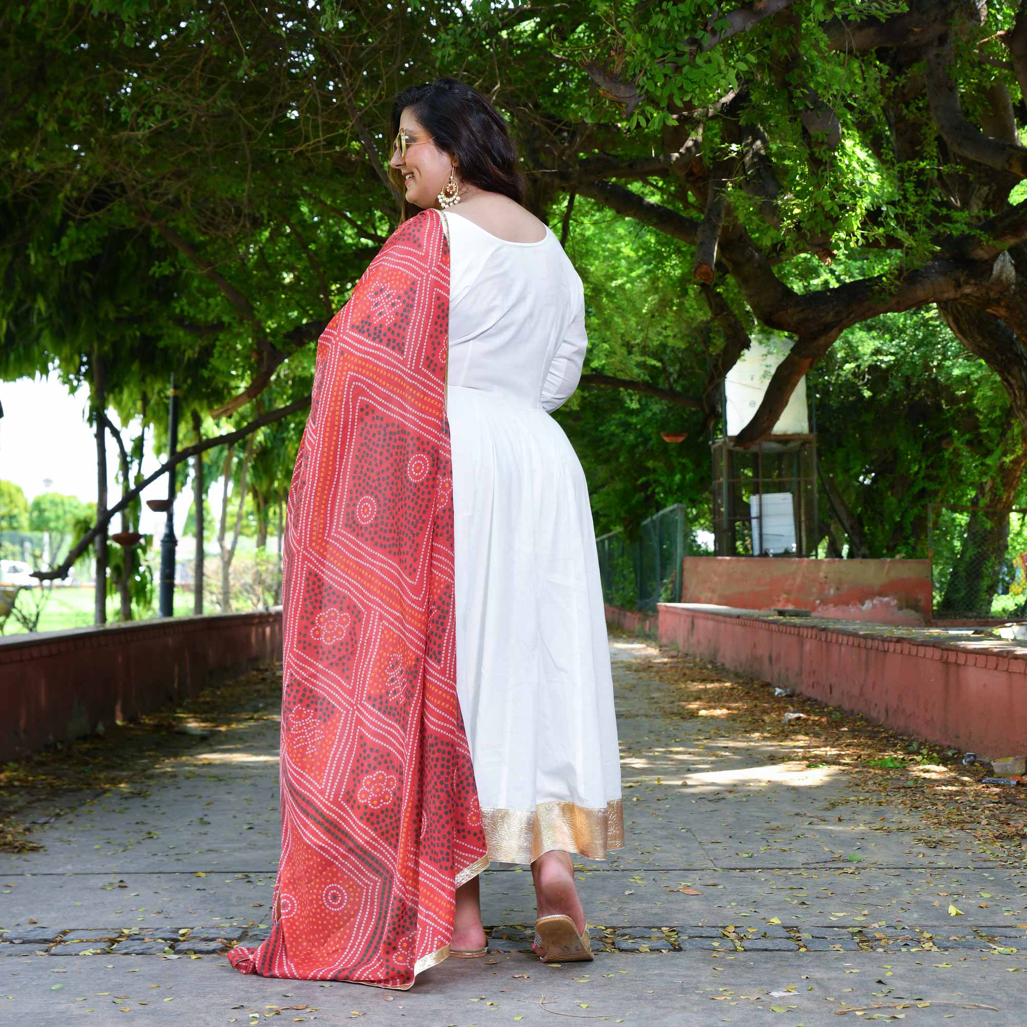 White Royal Cotton Embroidered Anarkali White Royal Cotton Embroidered Anarkali